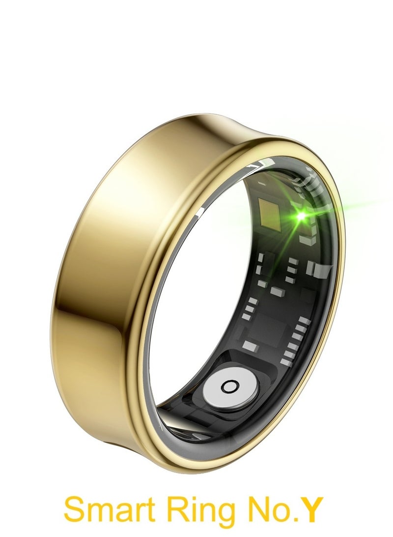 general Smart Ring for Heart Rate, Blood Oxygen, Sleep Monitoring, all Weather Motion Calculation, 24-hour Health Monitoring, Protect Your Health, Lightweight and Comfortable, 5ATM Waterproof, Photo Control, Hand Gestures Browse Tiktok, Gold No.Y - Image 1